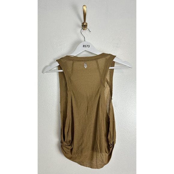 FREE PEOPLE Workout Coverup Tank in Olive Green Size X-Small - Picture 3 of 4